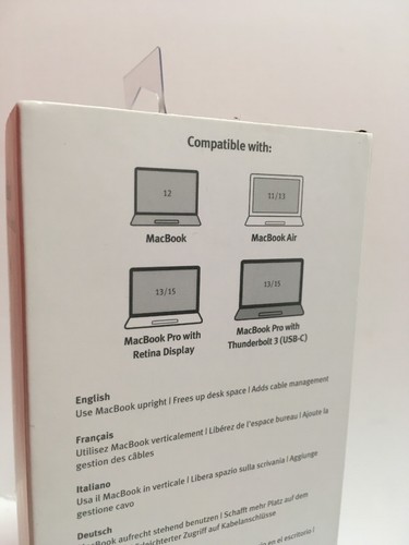 Macbook Stand Vertical Desktop Space-saving Arc f/ all Apple Notebooks - Silver