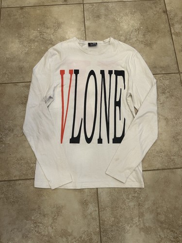 トップス VLONE STAPLE LONG SLEEVE SHIRT SIZE M Vlone Staple Reversible White Long Sleeve T-shirt Size XL