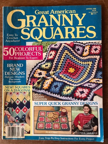 Lot Of 3 Granny Squares Crochet Pattern Magazines Spring 1989, 1992, 1994