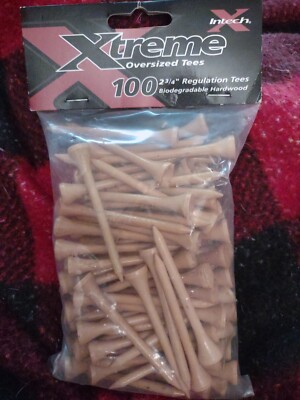 Xtreme 100ct Oversized Golf Tees Biodegradable Hardwood