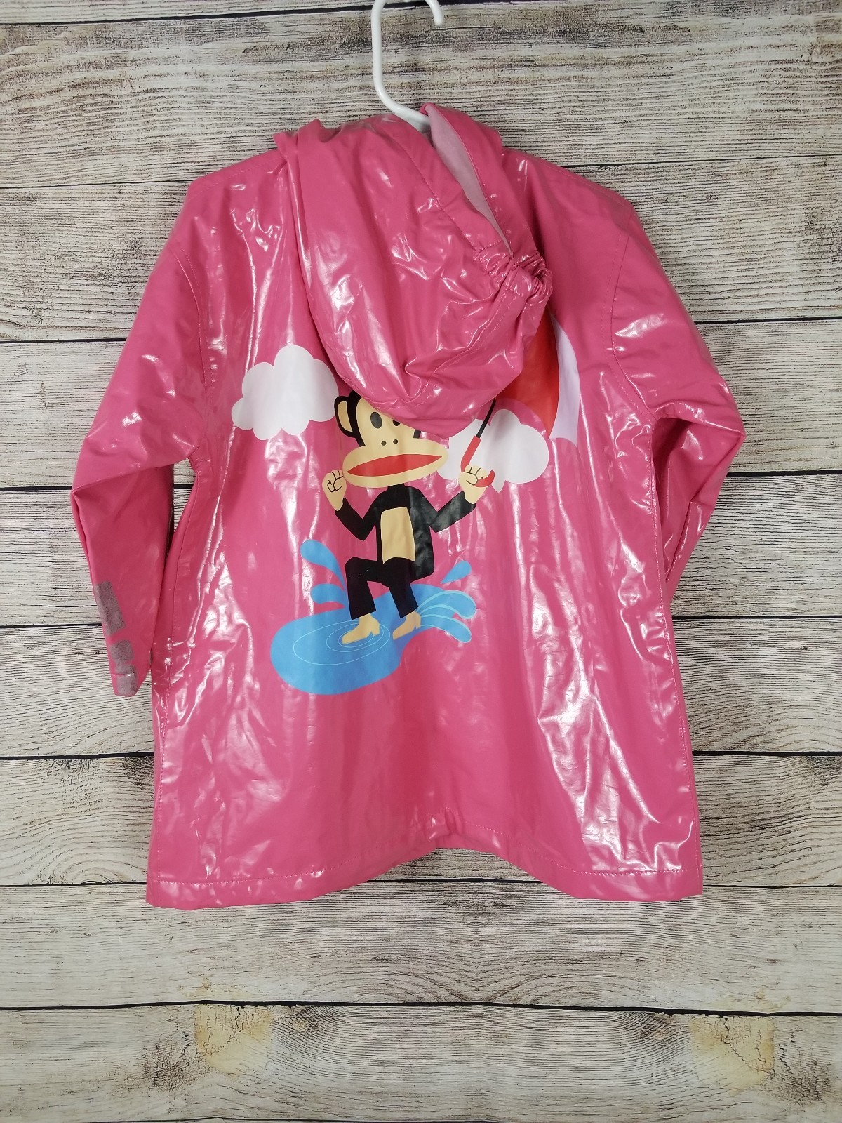PAUL FRANK Pink Hooded Toddler Rain Jacket Paul Frank for Target SZ 3T - 4T