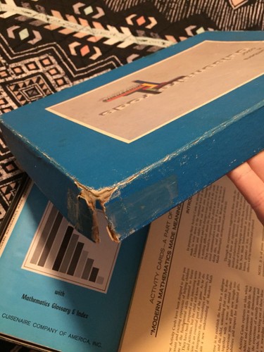 Vintage Stained Wooden Cuisenaire Rods Box Set With Booklet and Activity Cards