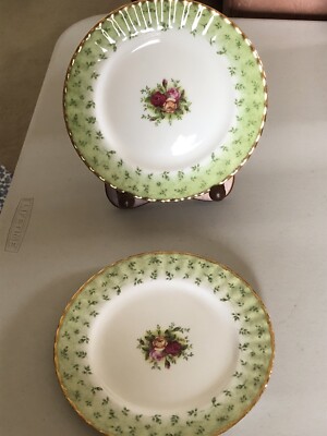 2 ROYAL ALBERT BONE CHINA OLD COUNTRY ROSES SALAD/DESSERT PLATES 8  ENGLAND 1962