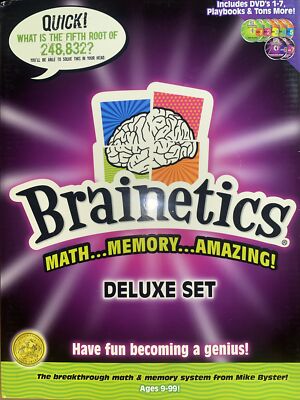 Brainetics Deluxe Complete Math Memory System Mike Byster 7 DVD
