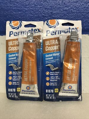 Permatex 81878 Ultra Copper Max Temp RTV Silicone Gasket Maker Lot Of 2 New