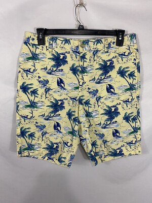 Chaps Mens Size 34 Multi-Color Tropical Print Casual Cotton Chino Shorts