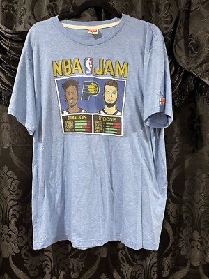 NBA Jam Indiana Pacers Blue T Shirt Brogdon and Sabonis Size XL by Homage