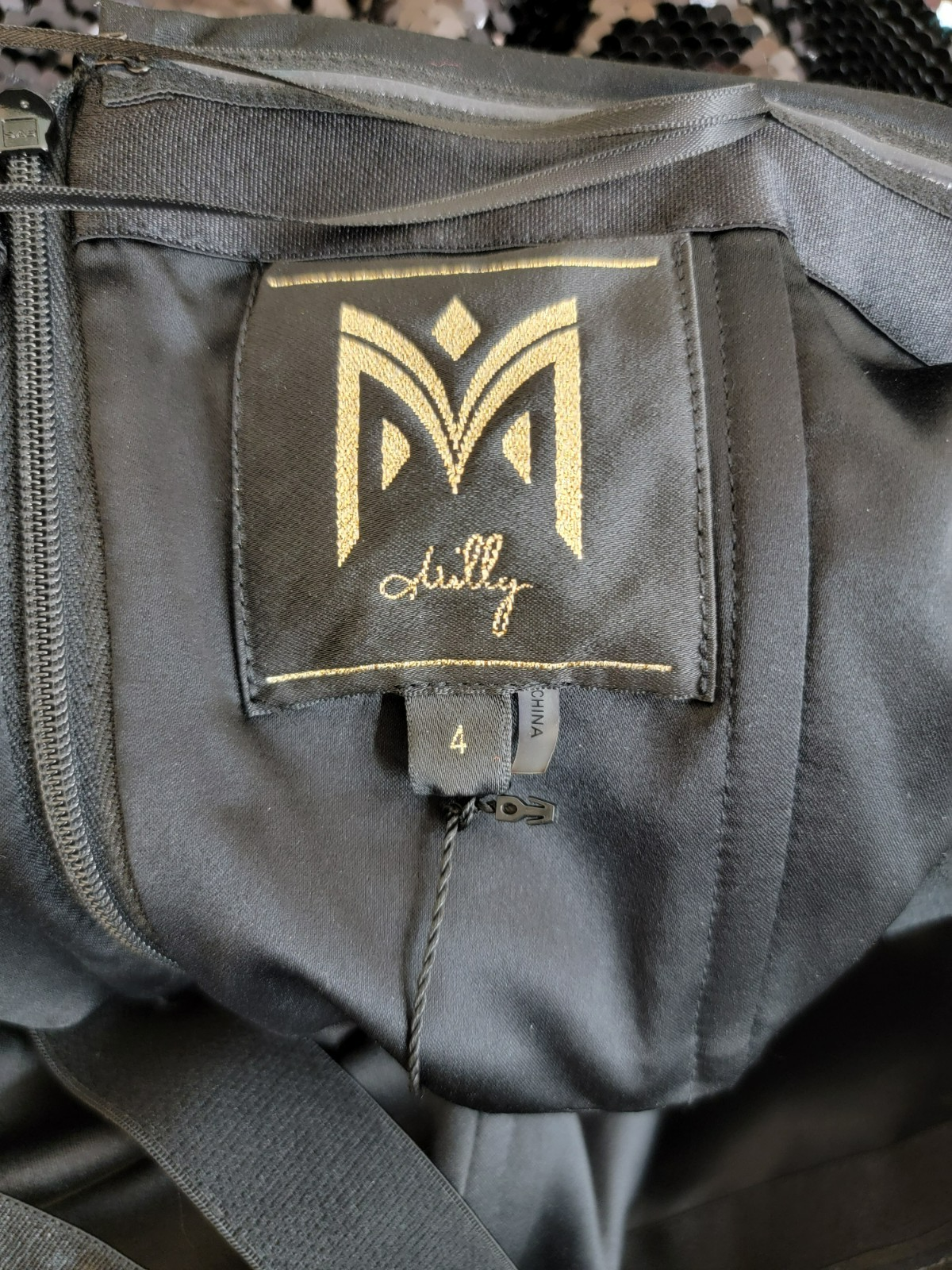 MILLY Sascha Sequin Strapless Mini Dress Women's 4 Black Straight Neck Back Zip - Picture 16 of 18