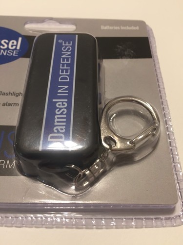 Damsel In Defense Holla His Personal Alarm Keychain Flashlight Blue New