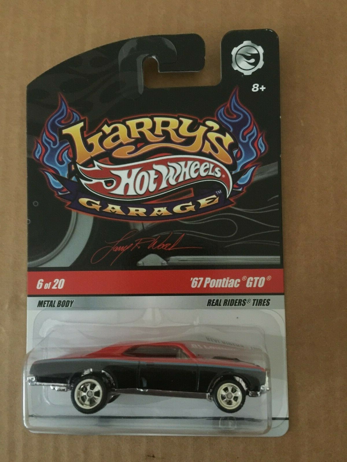 HOT WHEELS LARRY'S GARAGE '67 PONTIAC GTO BLACK AND RED WITH