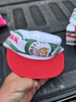 Red Man Tobacco Painters Cap Hat Vintage 1980 s carnival prize Promo NOS