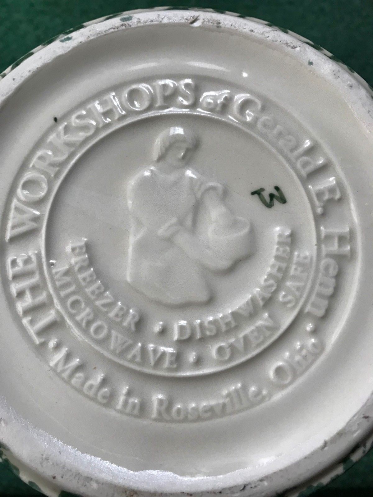 Workshops of Gerald Henn Green Spongeware Pitcher