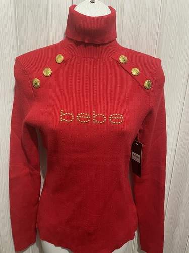 ♡bebe♡ Long Sleeve Scoop Neck Bebe Logo Rib Top – bebe