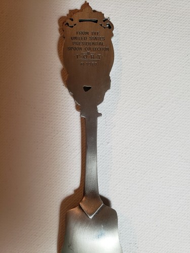 Abraham Lincoln Collectible Spoon White House Pewter 1987 Fort US Presidential