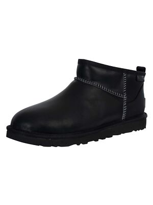 Мужские классические Ультрамини кожаные ботинки UGG, черные