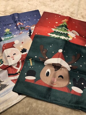 New Bininbox Christmas Pillow Covers 18x18 Holiday Santa 4 covers Santa Reindee
