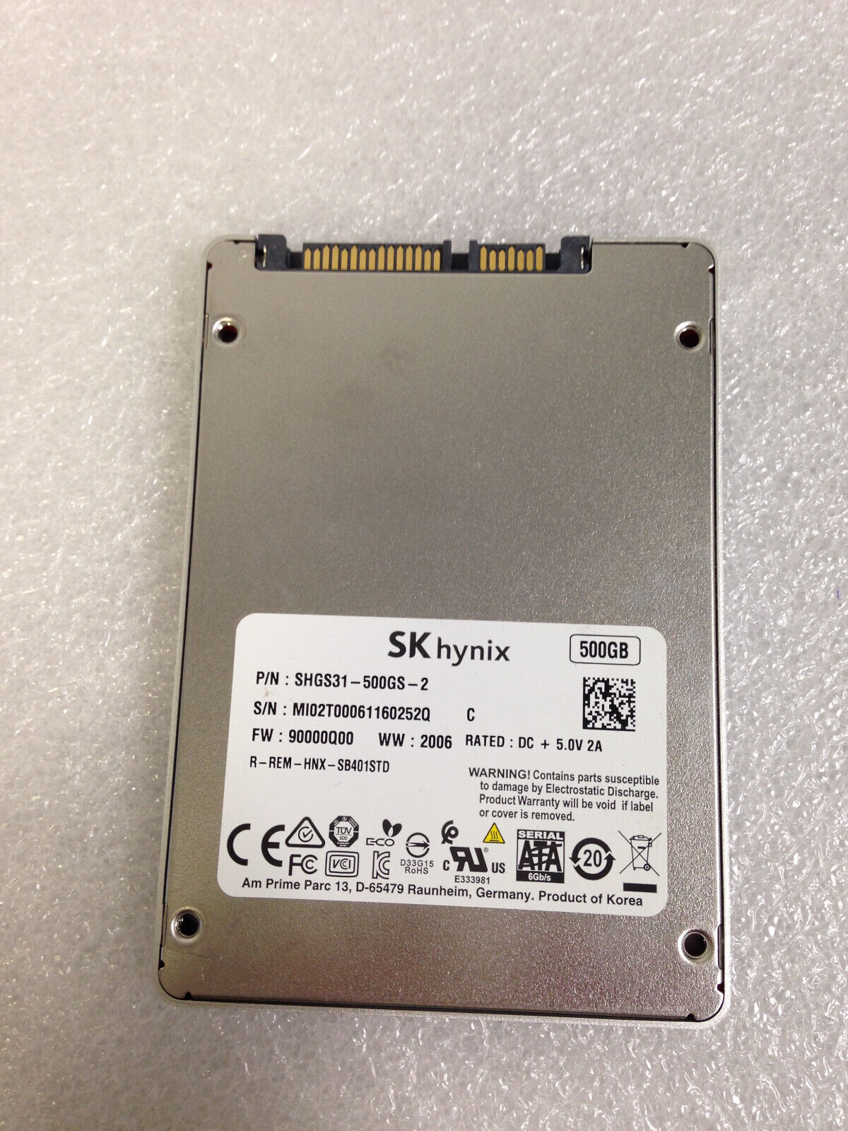 SK hynix Gold (SHGS31-500GS) P/N SHGS31 SATA 500GB SSD 2.5 SK hynix Gold (SHGS31-500GS) P/N SHGS31 SATA 500GB SSD 2.5