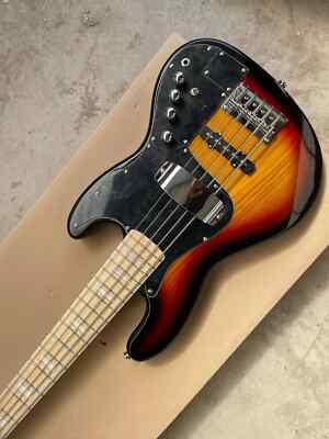 New Jazz Electric Bass Guitar Sunburst 5 String Ash Wood Body  Active Pickup