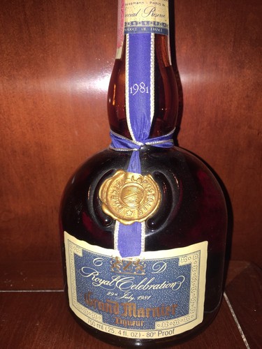 Grand Marnier Commerating 1981 Prince Charles Lady Diana Wedding Sealed Bottle