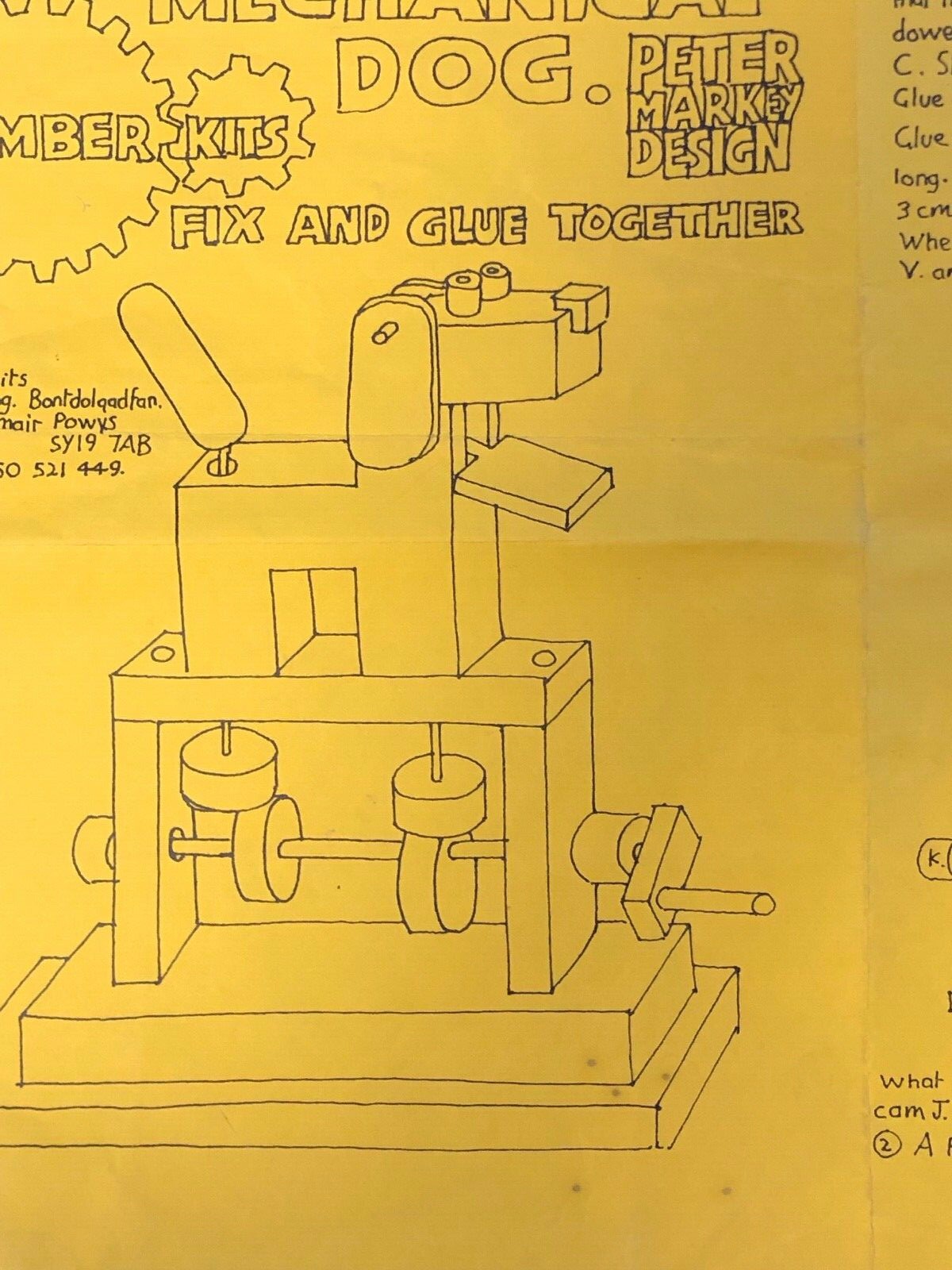 Timber Kits Automata Mechanical Instructions Dog Peter Markey Designs Kit