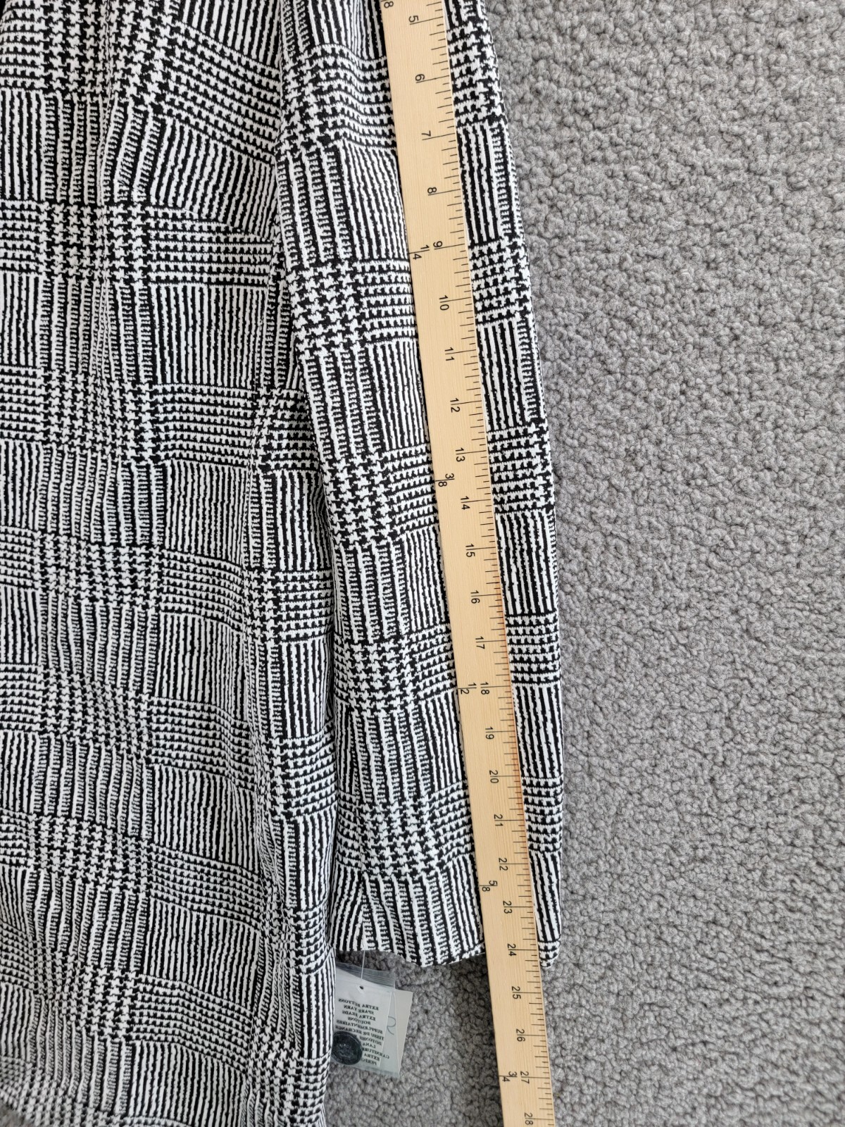 Kasper Double Button Front Longer Length Plaid Jacket Women's 16 Black/Vanilla - Picture 5 of 18