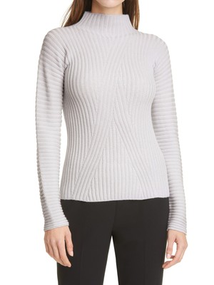 

Emporio Armani Женский фиолетовый свитер в рубчик с длинными рукавами для работы