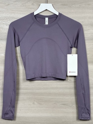 Lululemon Swiftly Tech Cropped Long Sleeve 2.0 Size 4 Purple