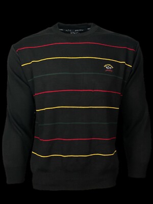 PAUL & SHARK YACHTING Herren Designer Pullover schwarz gestreift Gr.M