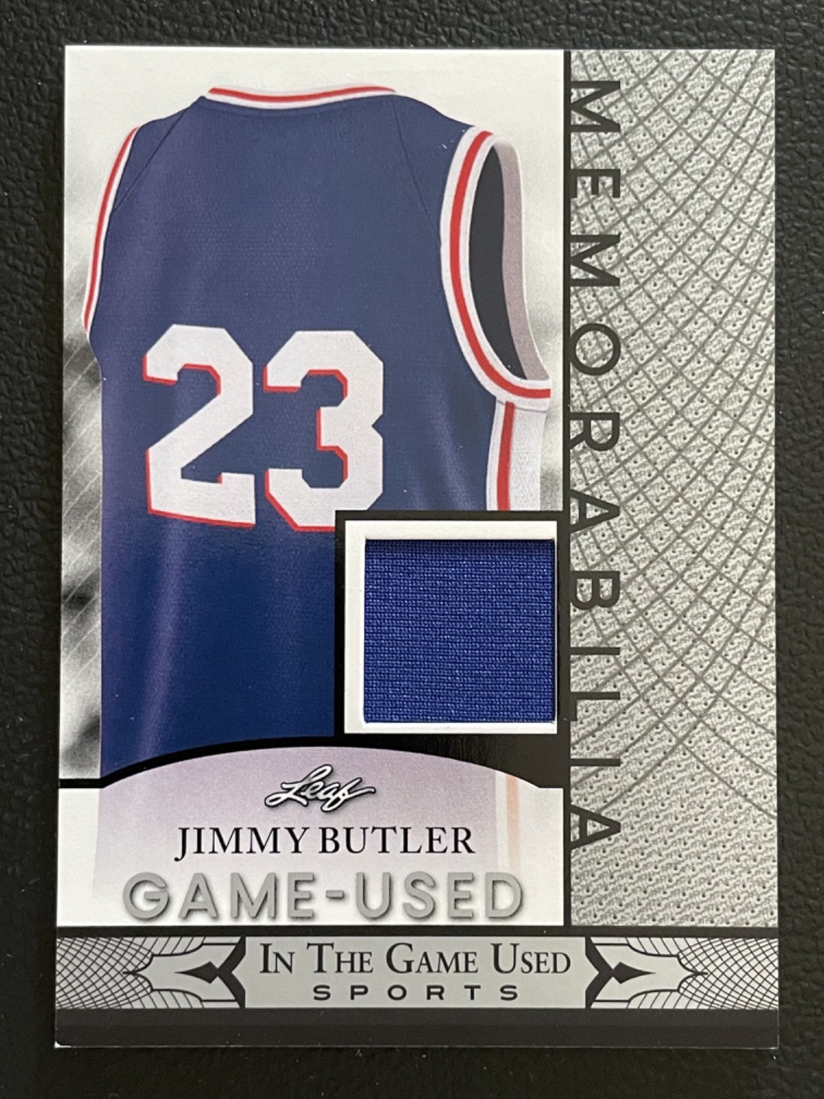 2024 Leaf In The Game Used Memorabilia Silver Jimmy Butler Jersey