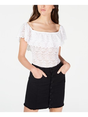 

Женское белое кружевное боди GUESS. Размер, Белый