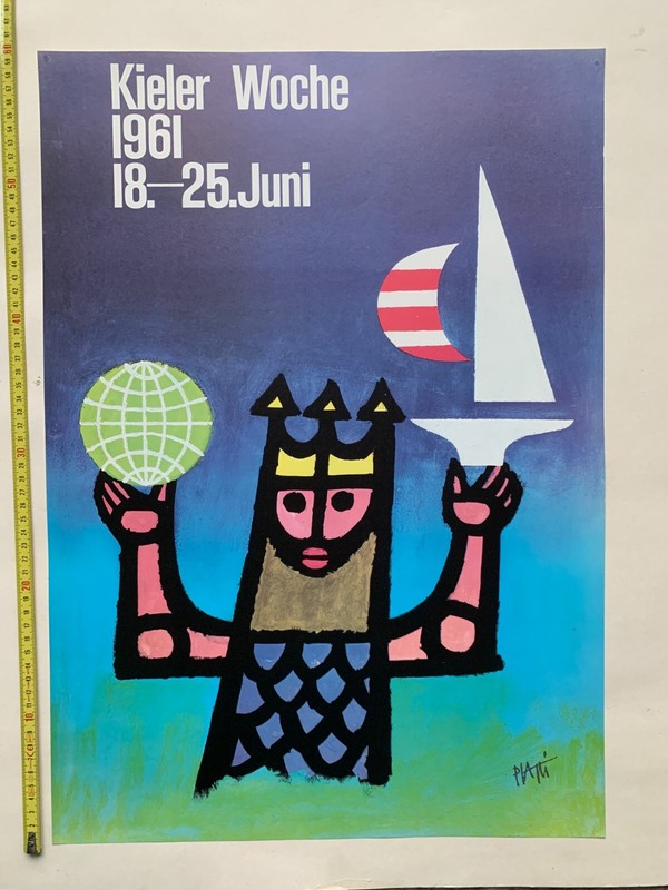 Kieler Woche 1961 Celestino Piatti Germany Vintage Poster