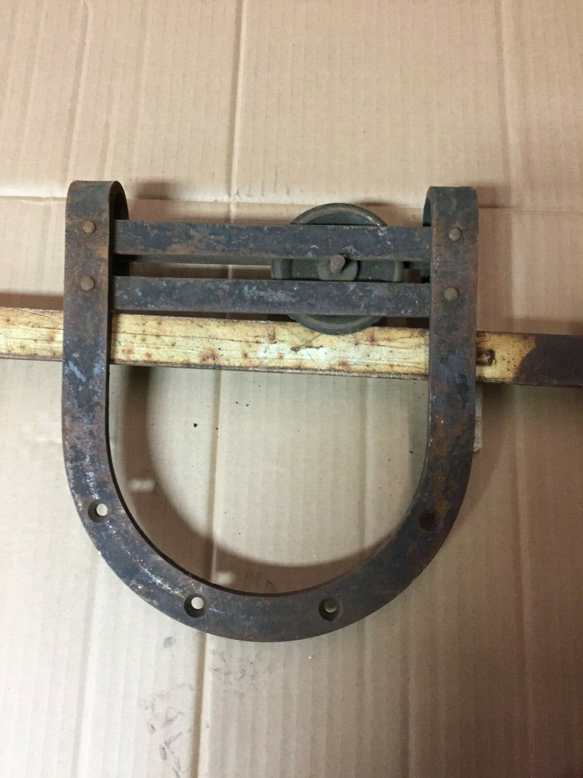 Antique 8' Barn Door Horseshoe Roller Track Vintage Old 320-19C
