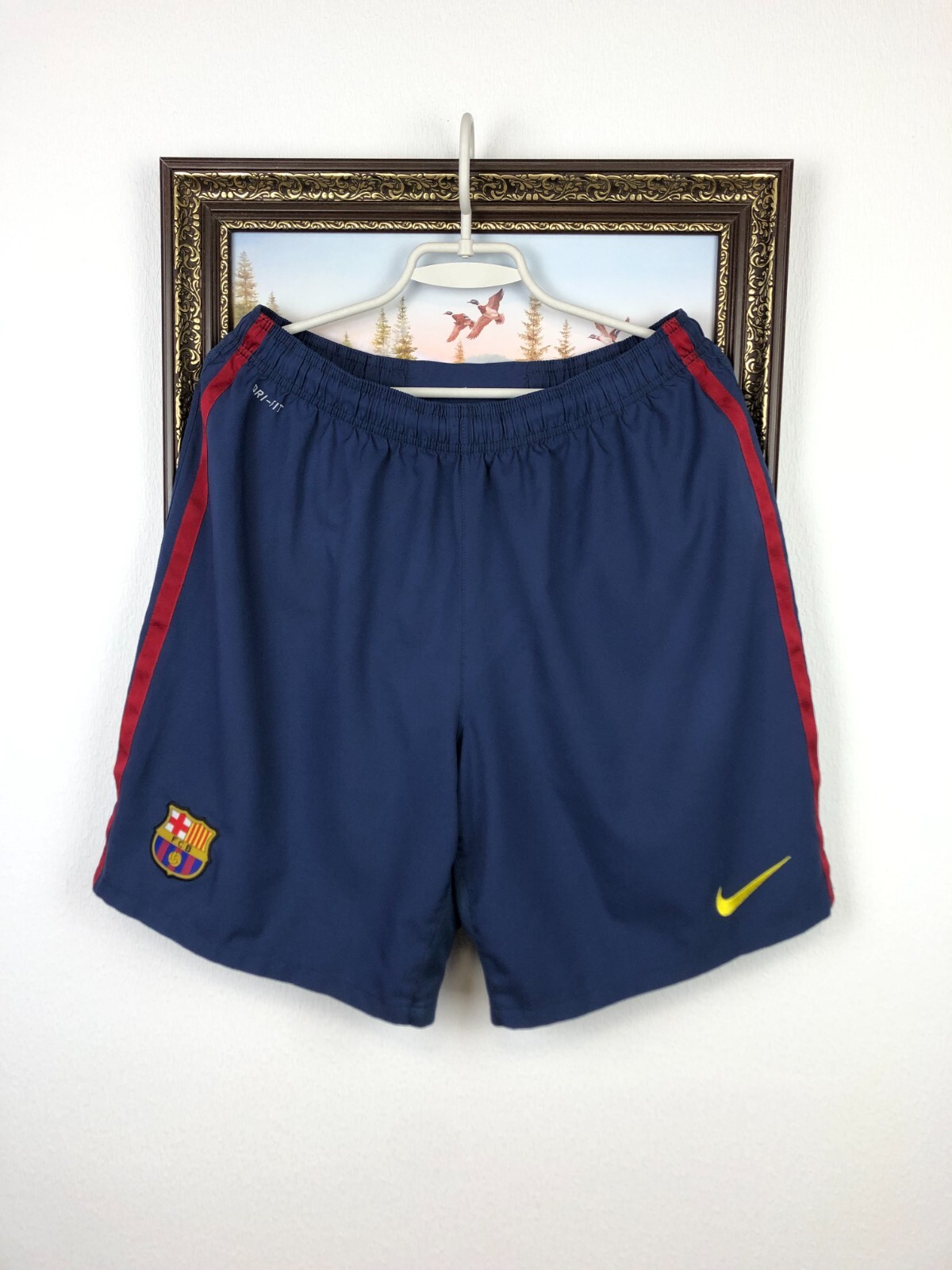 Nike FC Barcelona Football Shorts Soccer Mens Track Pants