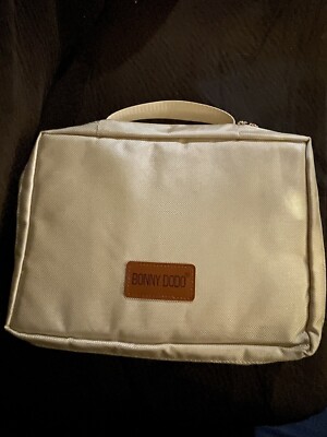 Bonny DoDo Makeup Toiletries Travel Bag Gold Zip up  11 X8 X3 