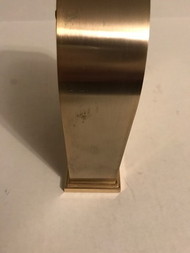 VINTAGE Brass Gold Howard Miller COCA-COLA Quartz Desk Mantel Clock - Works