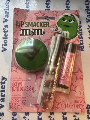 3 LIP TRIO SMACKER M & M'S Strawberry & Milk Chocolate, Coconut, Mint NEW SEALED
