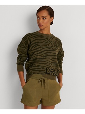 

Женский зеленый свитер с круглым вырезом и длинными рукавами RALPH LAUREN