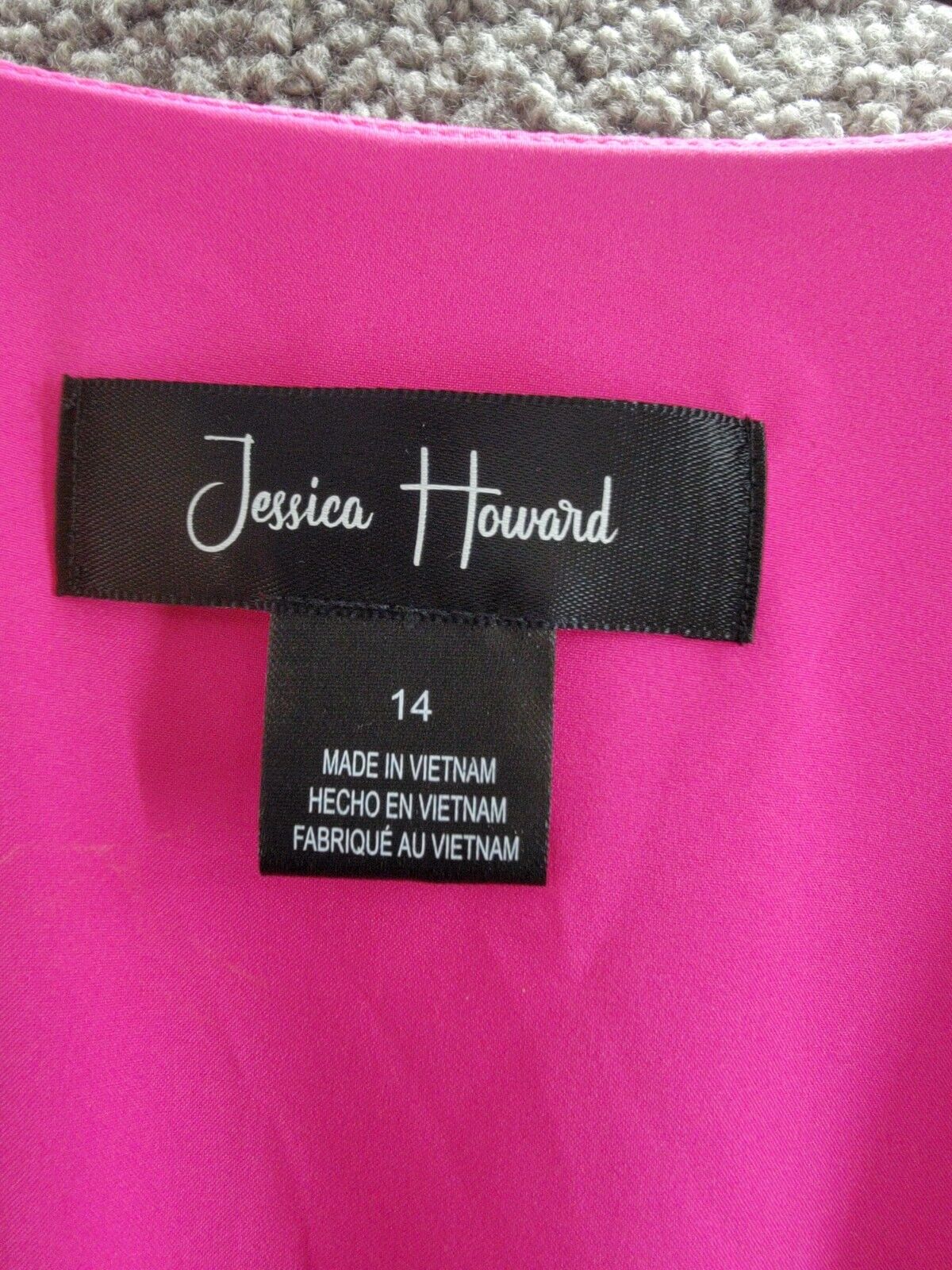 Jessica Howard Sleeveless Tie-Waist Wrap Dress Womens 14 Magenta V-Neck Pullover - Picture 8 of 15