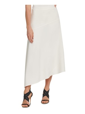 

DKNY Женская юбка цвета слоновой кости чайной длины, Цвет слоновой кости