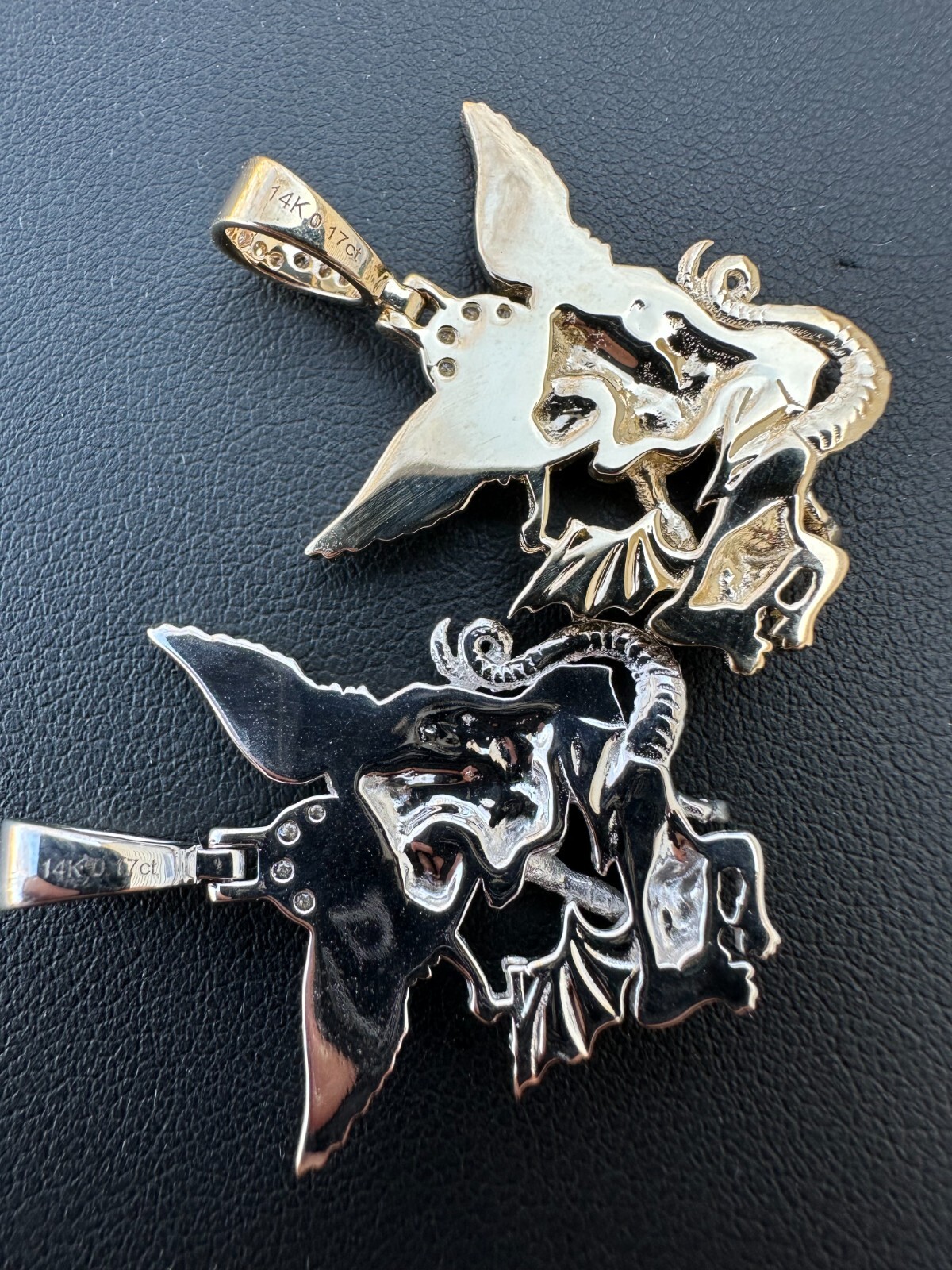 Pre-owned Hip Hop Real Diamond Saint Michael Archangel Pendant Solid 14k Gold Necklace Pendant In White
