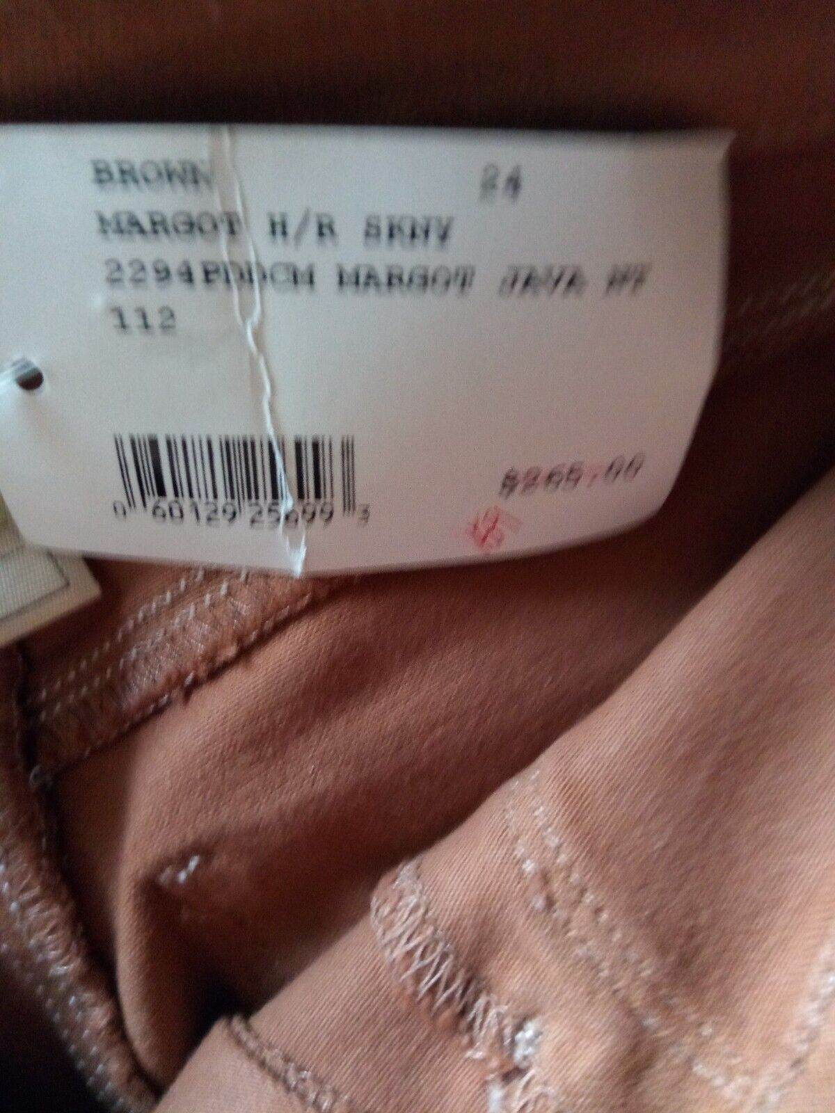 Pre-owned L'agence Women's Us Size 24 Margot Coated Skinny Jeans Java With Tags In Brown