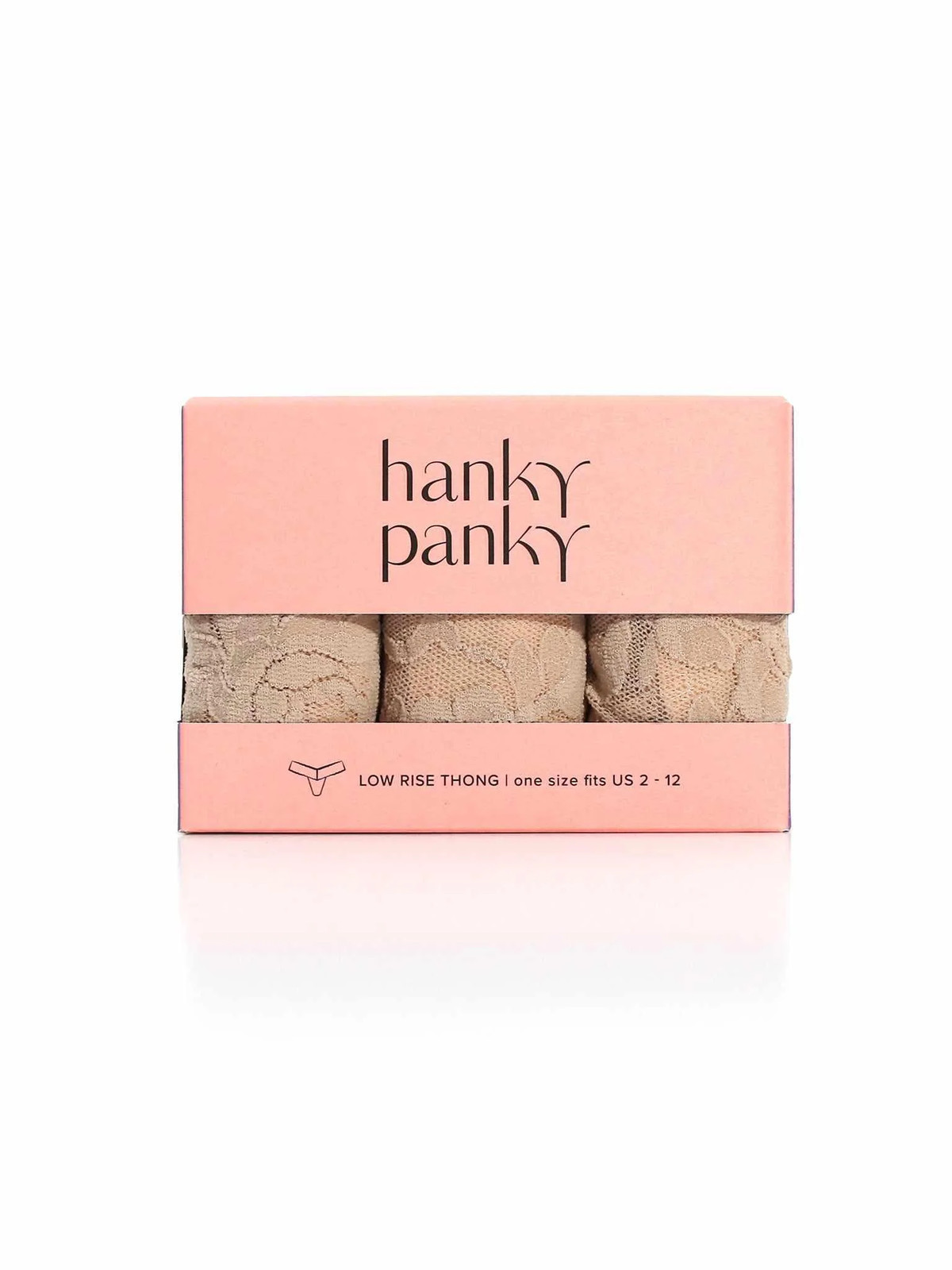 HANKY PANKY 49113PK LOW RISE THONG 3-PACK CHAI WOMEN'S ONE SIZE 2-12