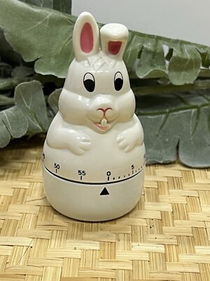 Vintage 60 Minute Kitchen Timer, Rabbit Egg Timer