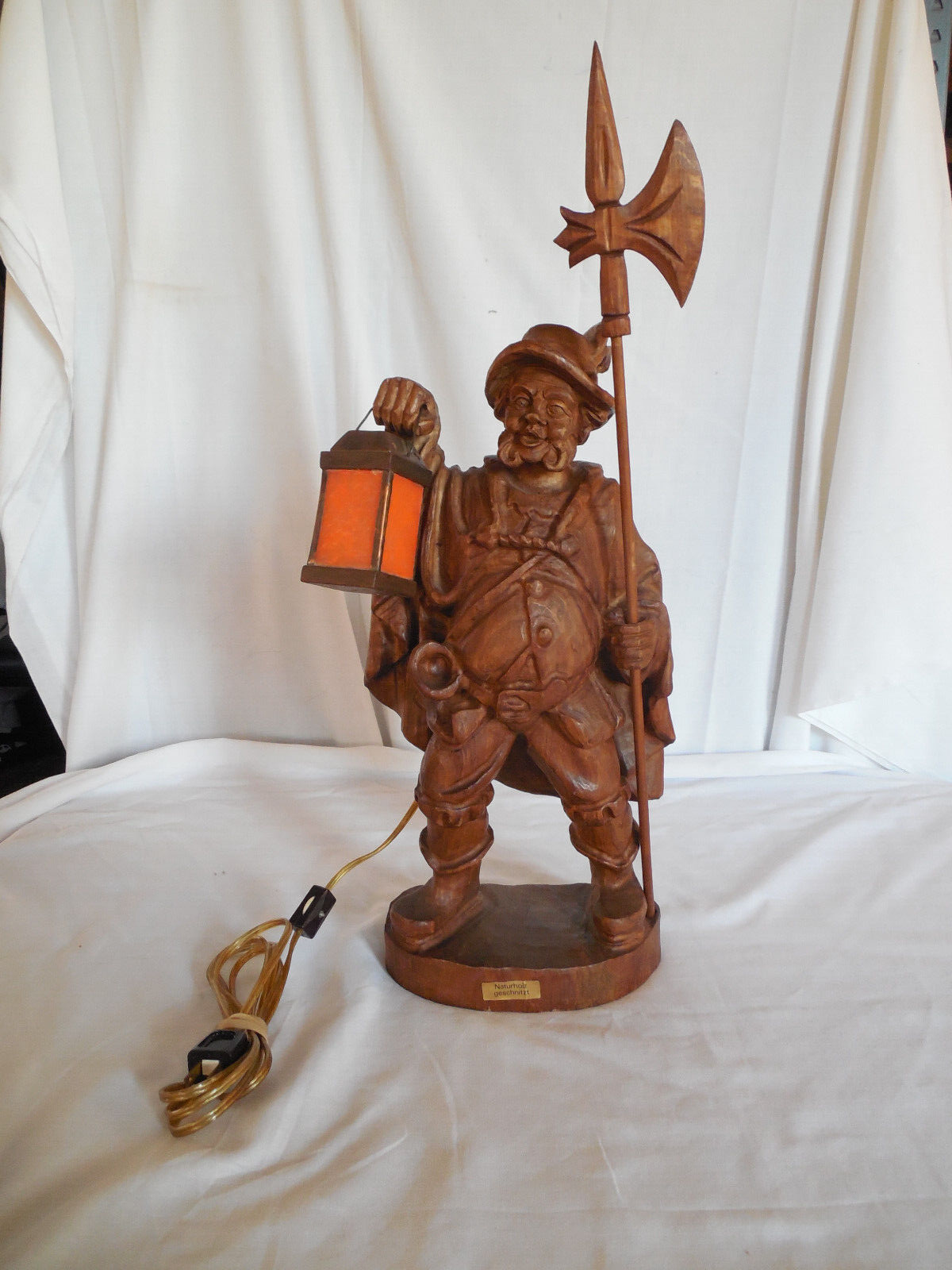 Naturholz Geschnitzt Germany 1960's carved wood night watchman