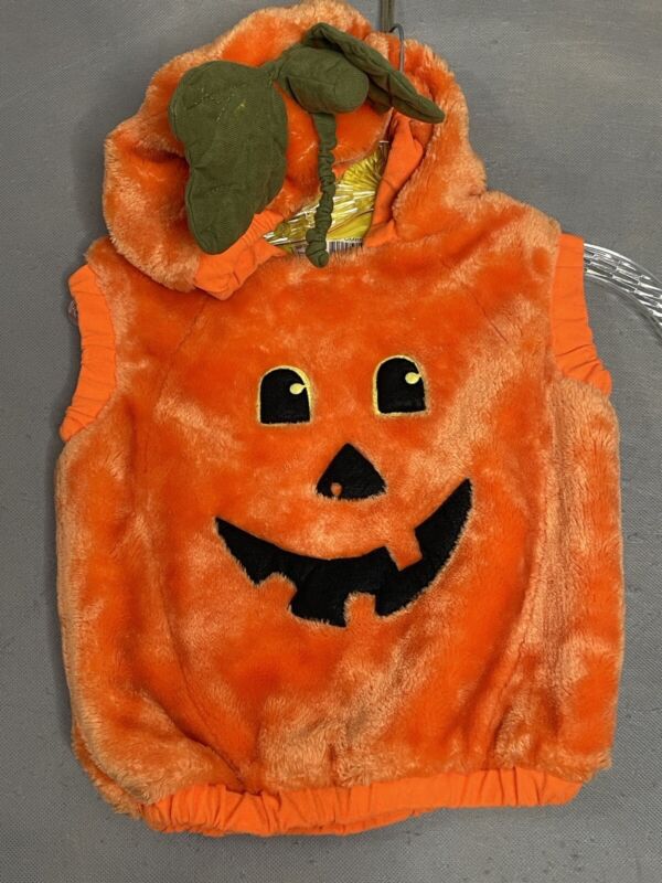 Fuzzy Pumpkin Infant Costume Size 12/24 Months By Celebration Halloween Vtg 1999