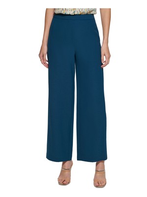 

DKNY Женские синие фактурные прозрачные брюки на молнии для работы с широкими штанинами Petites, Синий, XA2PX467