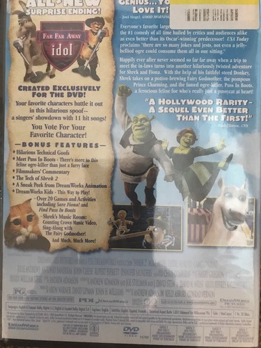 DreamWorks Shrek DVD's Shrek, Shrek 2, Shrek The Third, Lot Of 3 GUC