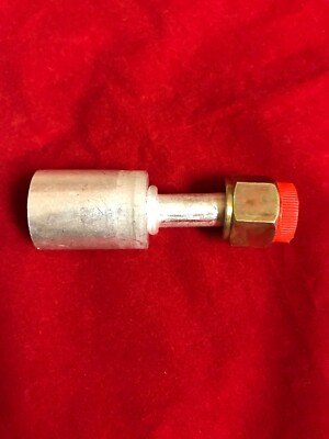 A/C Beadlock Fitting Alu Crimp on Female Straight #6 Steel Nut