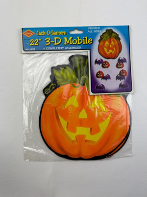 1990's Beistle JAck-O-Lantern 3D Mobile 22'' New In Packaging 