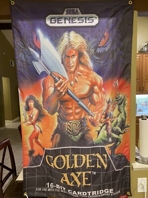 Golden Axe 5ft Flag Sega Genesis 1989 Black Label Banner Poster